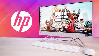 HP All in One PC Unboxing And First Impressions ⚡ HP AIO Desktop Review 2023 [upl. by Stalk240]