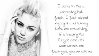 Wrecking Ball Miley Cyrus Lyrics [upl. by Artie]