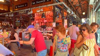 MADRID WALK in San Miguel Market from Plaza Mayor  Spain [upl. by Llerrehs]