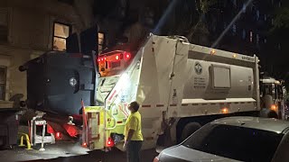 NYC sanitation garbage truck Vs 530am trash [upl. by Aihsem]