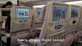 Emirates A380 Economy Class Upper Deck Review  London to Dubai [upl. by Aihsat]