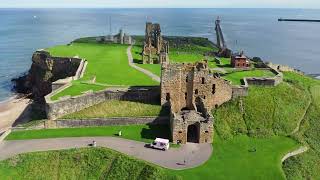 Discover Tynemouth Priory and Castle on the cliffs of the North Sea by drone [upl. by Palumbo185]