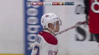 Artturi Lehkonen First NHL Goal against the Ottawa Senators 161016 [upl. by Nyleuqaj]