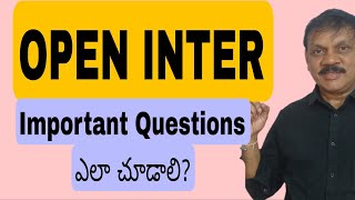 IMPORTANT QUESTIONS FOR OPEN INTER STUDENTS [upl. by Ciredec]