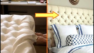 Cómo Hacer un CABECERO de CAMA CAPITONÉ  Tutorial DIY  Respaldo de Cama Acolchado Paso a Paso [upl. by Ydroj]