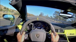 2020 Lamborghini Aventador SVJ Roadster POV Test Drive 3D AudioASMR [upl. by Fronniah]