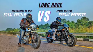 Royal Enfield Continental Gt 650 VS Harley Davidson Street Rod 750🔥  Ye Umeed Nhi Thi 😮 [upl. by Euqinor]