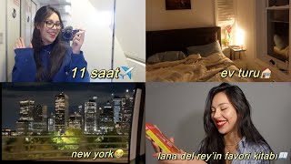 VLOG NEW YORKA GİDİYORUZ🥹 11 saatlik uçuş airbnb turu🏃🏻‍♀️🇺🇸 buketinnyc [upl. by Enelyar]