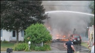 Fire burns Greenfield home [upl. by Adaner]