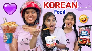 🔥We Ate Only KOREAN FOOD💜 for 24 hrs😱  Food Challenge Tamil😋  Ammu Times [upl. by Kealey]