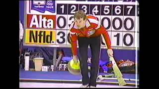 brier1987 Curling on bumpy hairy ice feat Randy Ferbey Pat Ryan amp Mark Noseworthy [upl. by Yssim]