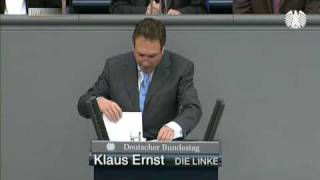 10 Euro Mindestlohn als Lohnuntergrenze einführen  Klaus Ernst im Bundestag [upl. by Quarta]