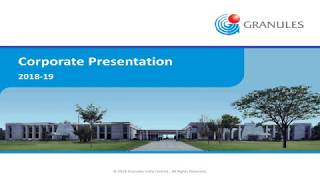 GRANULES INDIA LTD Corporate Presentation  201819 [upl. by Harewood]