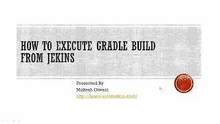 Gradle Tutorial 5 Gradle Integration with Jenkins [upl. by Knute]