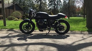 Moto Guzzi V7 Guzzitech Rx SS exhaust ridereview [upl. by Ahsoyek]