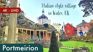 Italian style village  Portmeirion Gwynedd Wales UK 4KUHD [upl. by Silirama911]