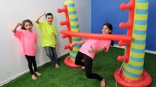 Heidi Zidane and Hadil Limbo Challenge 3  family game [upl. by Atsahs]