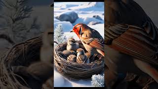 quotColorful Redpoll Family in the Arctic Nest  Heartwarming Winter Scenequot viral birdsinmotion05 [upl. by Airekahs22]