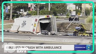 4 seriously injured after an ambulance crash [upl. by Livesay]