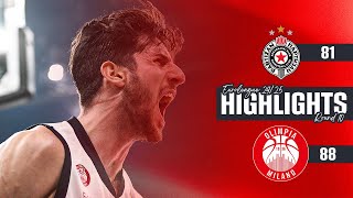 Partizan  Olimpia Milano Highlights [upl. by Nodnab212]