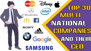 Top 30 Multinational Companies And Their CEOs  2020  Metawisest [upl. by Ruzich]