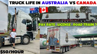 Trucking Life in Australia vs Canada 🇦🇺🇨🇦 Pay Rate  License  Punjabi Truck Driver  Truck Vlogs [upl. by Bushore]