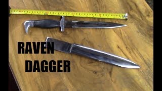 Knife making Dagger from tool steel with stacked leather grip [upl. by Bysshe77]