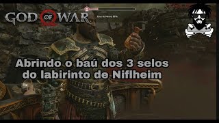 God of War abrindo o baú trancado pelos selos no labirinto em Niflheim 1317 Ecos de Névoa no baú [upl. by Adnouqal]