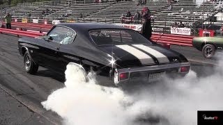 Ram Air IV GTO vs Chevelle SS 454 LS6  14 mile Drag Race Video and Massive Burnout  Road Test® [upl. by Callean715]