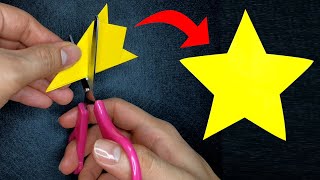 How To Cut a Perfect Star  Make a Perfect Star with Just One Cut [upl. by Butte]