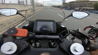 CFmoto 300sr topspeed test  Cfmoto 300sr x Rs150 [upl. by Nailluj]