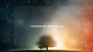 How To Blur Div Using CSS  Blur Div In 1 Line [upl. by Crofton989]