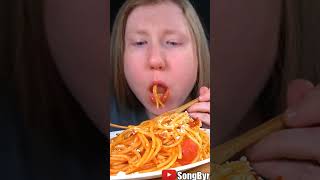 ASMR SPAGHETTI RACE MUKBANG shorts mukbang [upl. by Ruskin]