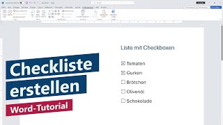 Checkliste erstellen zum Ausdrucken oder digitalen Ausfüllen – WordTutorial [upl. by Nylodnewg]