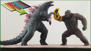 GODZILLA EVOLVED VS KONG WITH CLAY  PLASTILINA Godzilla x Kong 2024 [upl. by Enaillil]