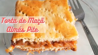 TORTA HÚNGARA DE MAÇÃ  Receitas da Hungria Almás Pite [upl. by Halihs]