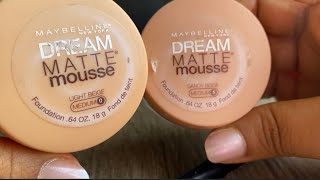 Maybelline 💌 dream matte mousse foundation swatches [upl. by Mad]