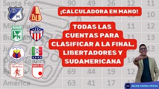 🚨🧮🇨🇴 ¡CALCULADORA EN MANO TODAS LAS CUENTAS PARA CLASIFICAR A LA FINAL LIBERTADORES Y SUDAMERICANA [upl. by Grega239]