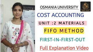 FIFO  FIRST IN FIRST OUT METHOD  MATERIALS  COST ACCOUNTING  EXPLAINATION shivanipallela [upl. by Burford]