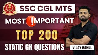 SSC CGL MTS 2024  MOST IMPORTANT  TOP 200 STATIC GK QUESTIONS  VIJAYARAGHUL [upl. by Kcirded878]