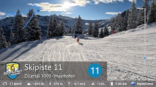 Skiing Mayrhofen ⛷️ Ski Slope 11  Horberg amp Gerent  Zillertal 3000  With GPS Stats [upl. by Myers]