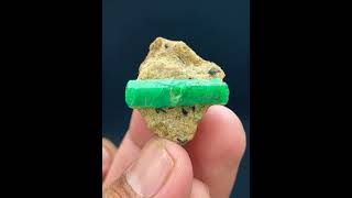 Vibrant Green Emerald Crystal on matrix from Panjshir Afghanistan [upl. by Silliw]