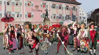 Donaueschinger Narrenmarsch der Stadtkapelle Donaueschingen und Narrenfiguren der DS Fasnet [upl. by Shererd]