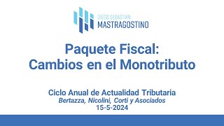 Monotributo nuevas escalas y reingreso al régimen según el quotPaquete Fiscalquot [upl. by Priscella865]