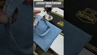 Jeans AlterationLenth cutting with wishing effectdenimfasionsewing short [upl. by Anelad]