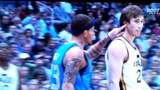 Delonte West Technical Foul vs Jazz  Pokes Gordon Hayward in the Ear [upl. by Mechling775]