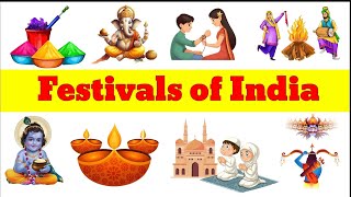 Festivals Name  Festival  Festivals of India  Festivals for Kids [upl. by Brandie]