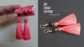 Tassel earrings  How to make silk thread Tassel earrings at home  jewelry making [upl. by Perr]