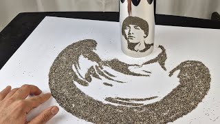 Eminems Portrait Design with Sand Anamorphic Art [upl. by Nothgiel]