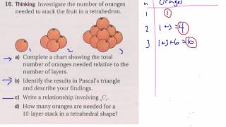 34 Q16 Tetrahedral Numbers in Pascals Triangle [upl. by Agem]